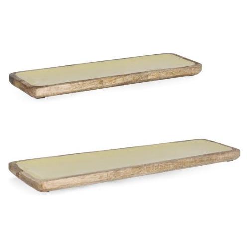 Set vassoi (38x12 e 46x15 cm) 2 pz Legno THARA Giallo 0550936