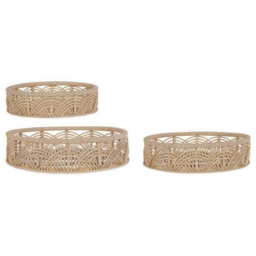 Set vassoi (d.30x7, 35x8 e 40x9 cm) 3 pz Rattan FYNN Naturale 0141434