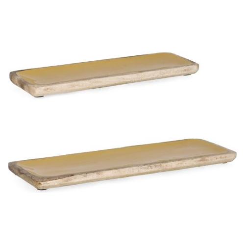 Set vassoi (38x12 e 46x15 cm) 2 pz Legno THARA Arancio 0550945