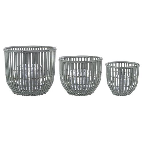 Porta candela Set 3 pz (16, 20 e 24 cm) KENZIE Verde 0412673