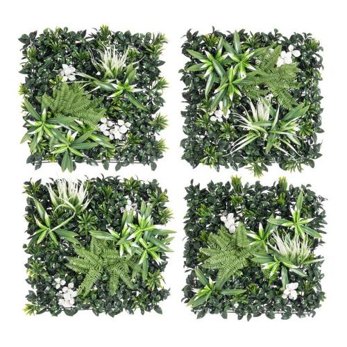 Siepe sintetica 4 pannelli da parete mix pacto (50x50cm) 0790485