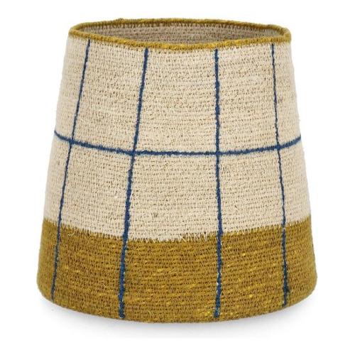 Porta vaso fibra naturale Natural (17x22cm) GIANG Senape e Beige 0187133