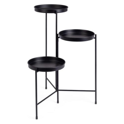 Porta piante acciaio 3P pieghevole (47,5x42,5x60cm) HENLEY Nero 0743988
