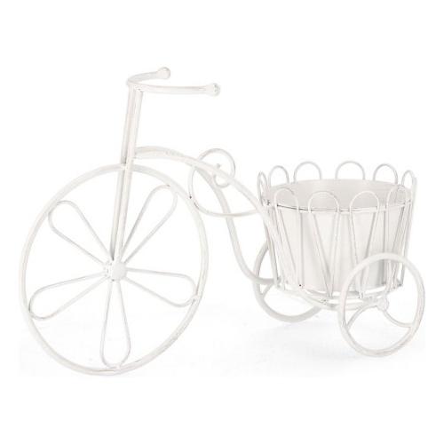 Porta piante acciaio bici 1P (54x19x34cm) EMILY Bianco anticato 0741466