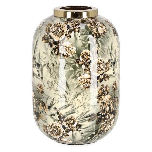 Vaso metallo (25cm) verde bianco h25 VISALIA Bianco 0187221