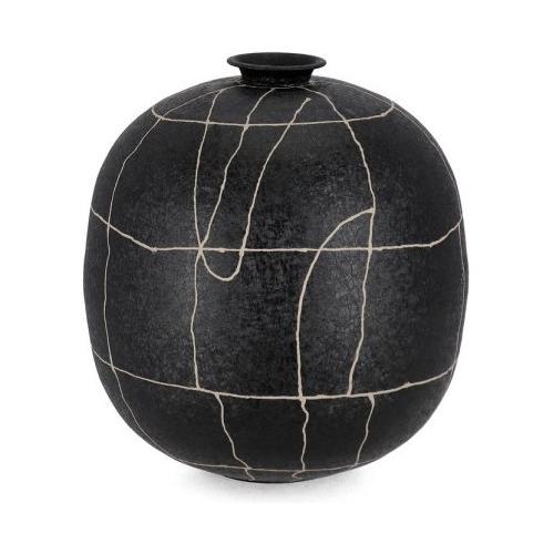 Vaso metallo (26x29cm) bottiglia tonda SIVA Nero 0185459