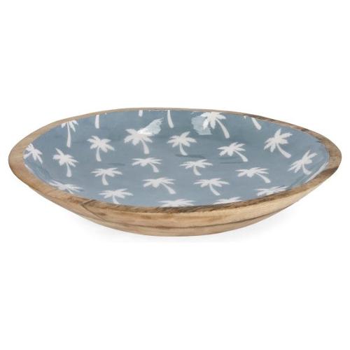 Centro tavola Legno (38x6,5cm) Palme KERAN Azzurro 0551021