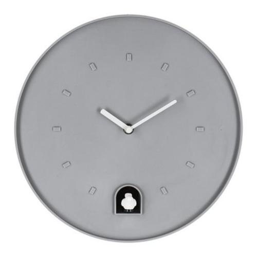 Orologio da parete (30x8cm) con cucù DAMIAN Grigio 0185560