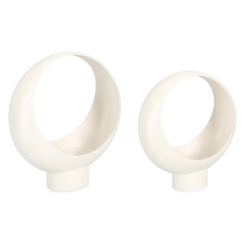 Set porta vasi piante 2 pz con base rialzata acciaio KEYRA Bianco 0722912