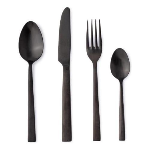 Set posate tavola 16 pz Inox HESTIA Nero satinato PVD 0555406