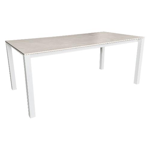 Tavolo da esterno alluminio STONE Allungabile Bianco e Grey (180-240x90x75cm) LY AT 154