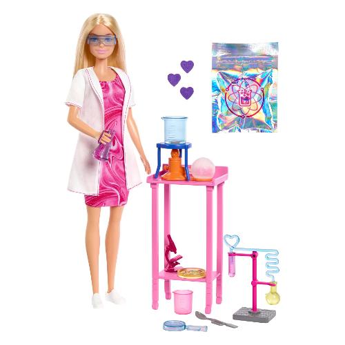Set bambola Scienziata con tavolo e accessori BARBIE JCR70