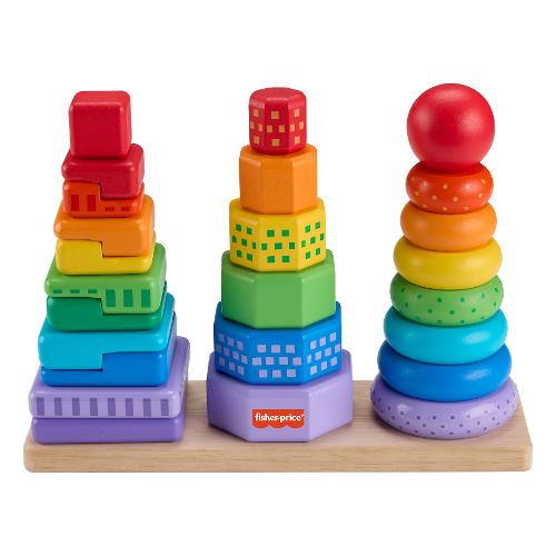 Set gioco 3 piramidi cercaforme impilabili (18-36m) Multicolore HXT76