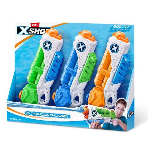 Pistola ad acqua Pack 3 Medium Typhoon Thunder XSHOT 11830