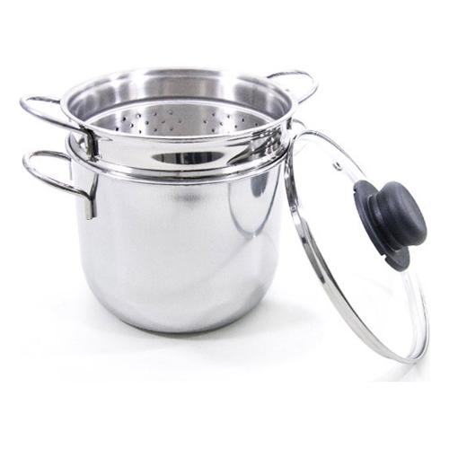 Cuoci pasta Inox (18cm) TOMATTÒ Potty con coperchio vetro Cromo lucido PE105