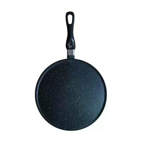 Padella Alluminio antiaderente (32cm) bordo basso per piadine e crepes Nero pietra PA11