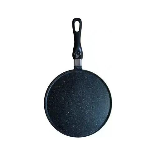 Padella Alluminio antiaderente (28cm) bordo basso per piadine e crepes Nero pietra PA9