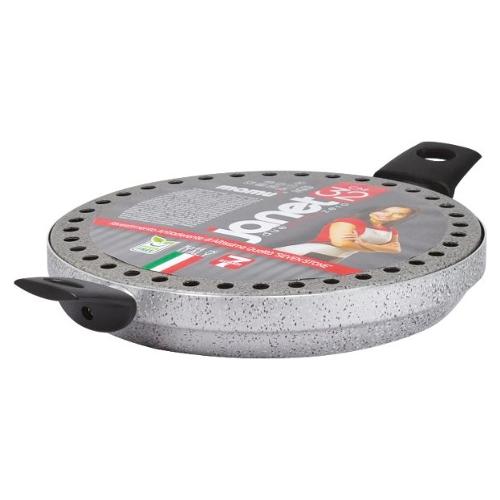 Bistecchiera Alluminio antiaderente piastra grill antifumo (32cm) JANET 2.0 Grigio pietra JANE2GRI32