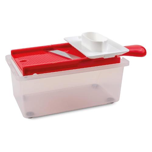 Affetta verdure SVELTAFETTA mandolina con contenitore e proteggidita Rosso 290