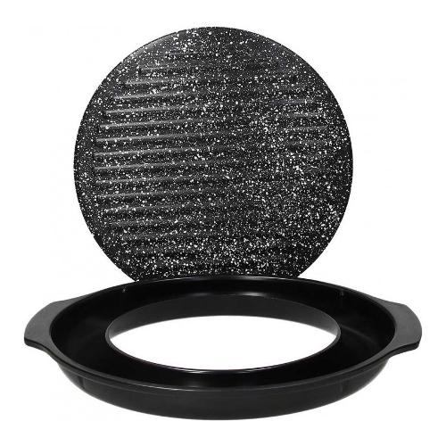 Bistecchiera Alluminio antiaderente piastra grill (33x36cm) PREMIUM BLACK Nero W54BQ01PRBL