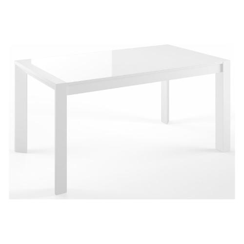 NEW MILANO Tavolo Allungabile Bianco opaco e Vetro bianco (140-220x90cm)