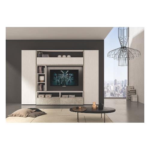 SILVER Parete soggiorno Gesso e Cemento (300cm)