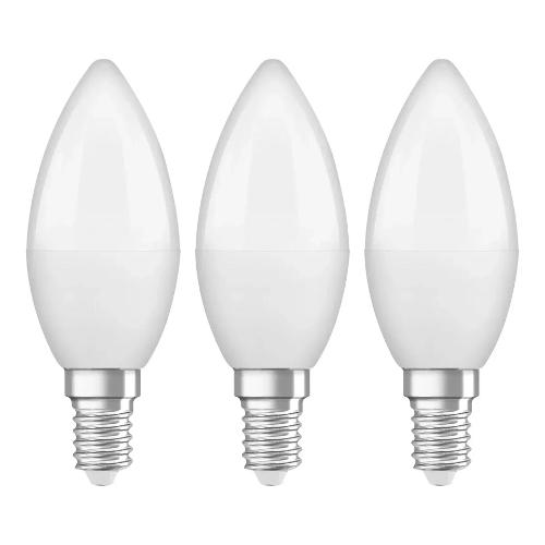 Set lampadine led candela (3 pz - E14 - 470 lumen - 4,9 - Bianco neutro)