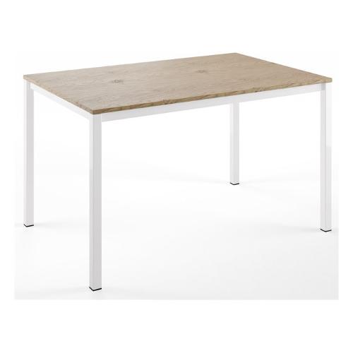 FAST Tavolo Allungabile Bianco lucido e Rovere cadiz (130-180x85cm)