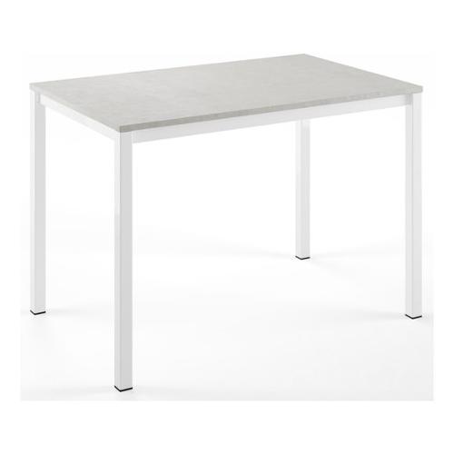 FAST Tavolo Allungabile Bianco lucido e Cemento (110-160x70cm)