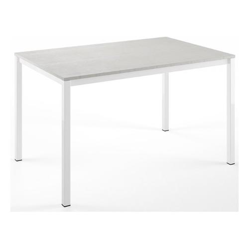 FAST Tavolo Allungabile Bianco lucido e Cemento (130-180x85cm)