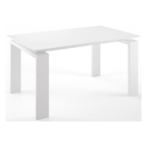 TORINO Tavolo Allungabile Bianco opaco e Vetro bianco (150-200x90cm)