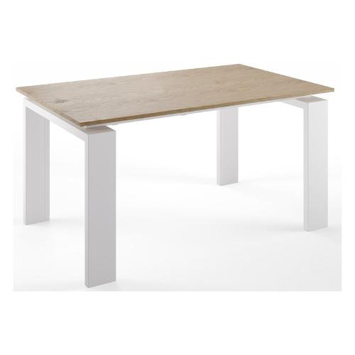 TORINO Tavolo Allungabile Bianco opaco e Rovere cadiz (150-200x90cm)