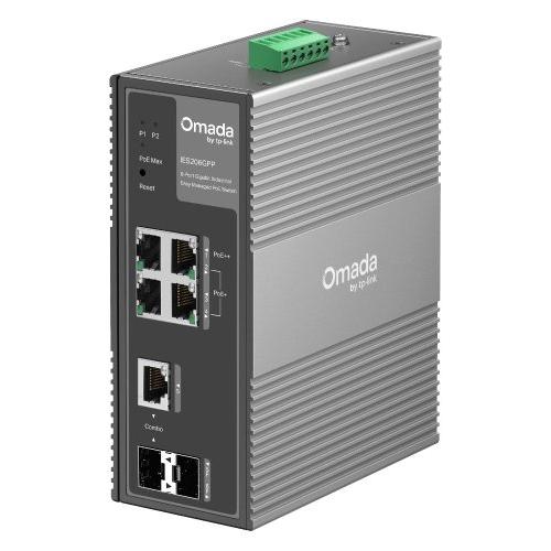 Switch di rete 10 porte OMADA Industrial Easy Managed PoE++ Gray IES206GPP Gigabit (1000Base-TX)