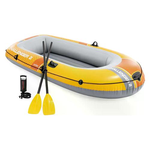 Canotto gonfiabile set con remi e pompa (236x114x41cm) CHALLENGER 3 Giallo e Grigio 66312