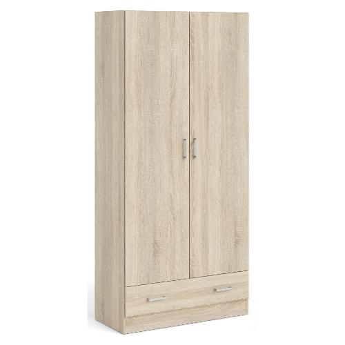 SPACE Armadio 2 Ante battenti, 1 Cassetto Oak (80cm) Mobile KIT
