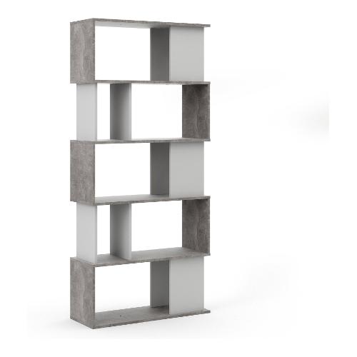 MAZE Libreria Oxid beton e White (80 x 175 h cm) Mobile KIT