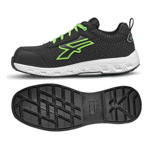 Scarpe antinfortunistica basse S3S CI HI HRO FO SR ESD Mitch (taglia 45 ) RED EGO Grigio e Verde RE20064-45