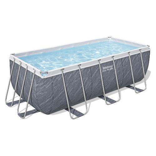 Piscina STEEL PRO MAX Effetto marmo grigio (412x201x122cm) per 3 - 4 persone con pompa filtro cartuccia 56722 7