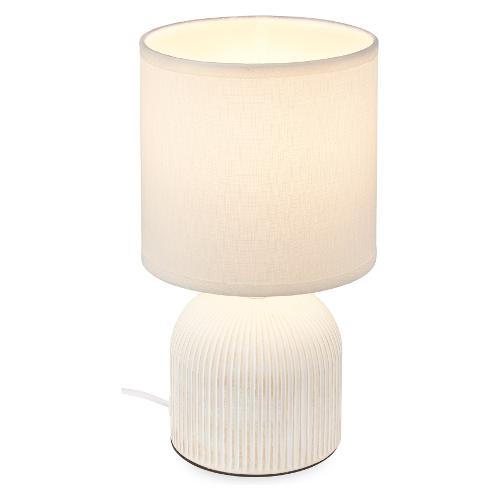 Lampada tavolo CERAMIC FABRIC Bianco (1 luce - 10 W - E14) (15x28cm) BT10037