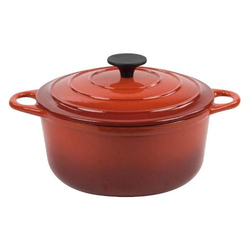 Casseruola con coperchio ghisa (24x11cm) NORMANDIE Rosso sfumato 04000240GCV