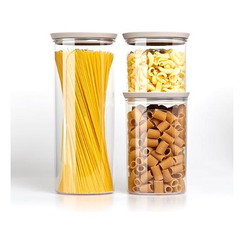 Set barattoli 3 pz (700 ml, 1, lt, 2,2 lt) TOSCA Tortora 55681