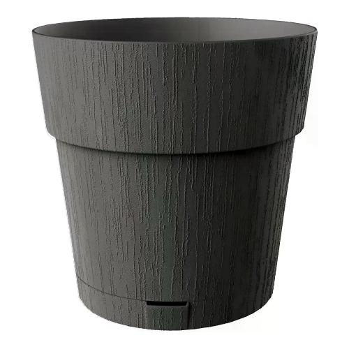 Vaso piante con riserva acqua plastica riciclata (20x19cm) ETHICA ECO LINE Grafite 68051