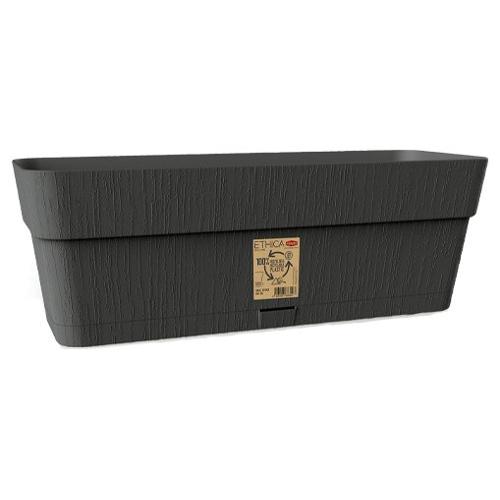 Cassetta piante con riserva acqua plastica riciclata (50x18x17cm) ETHICA ECO LINE Grafite 68251