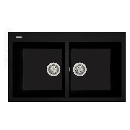 Lavello 2 vasche (86x51cm) AMANDA Deep Black Opaco AM8620N6