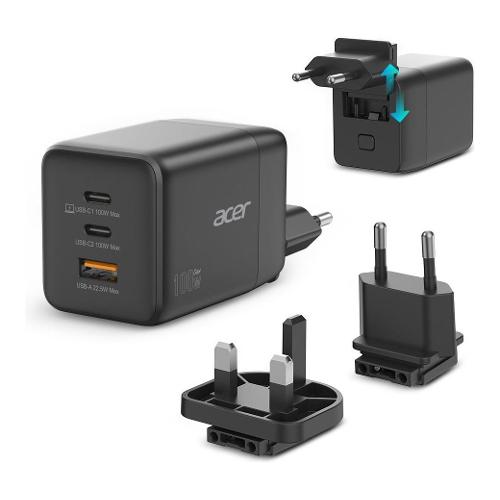 Caricabatterie USB Type-A, USB type-C 100W GaN Black HP DSCAB 019