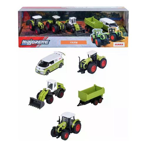 Set 5 mezzi agricoli Claas Farm  scala 1:64 MAJORETTE Verde 8503105002S06