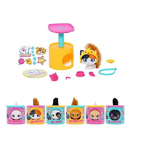 Peluche Gattino con casetta modulare QT KITTIES Assortito MGG17423