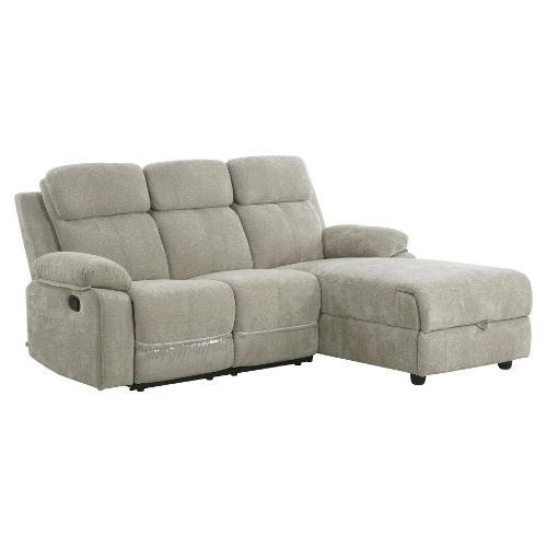 ULISSE Manuale Divano relax 3 posti penisola a destra Tortora