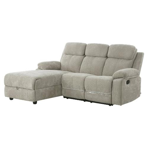 ULISSE Manuale Divano relax 3 posti penisola a sinistra Tortora