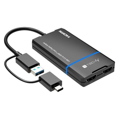 Adattatore video IADAP USBCA 2HDMI Black 623639